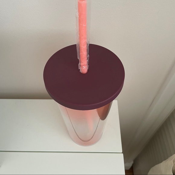 Kate Spade Pink Ombré Tumbler With Straw - Picture 3 of 3